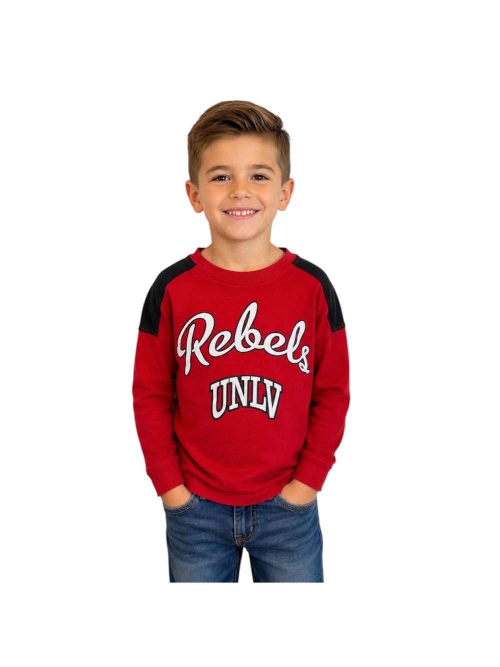 UNLV Rebels Youth Long Sleeve Shirt Size 6/6X Red Black NCAA Graphic Tee